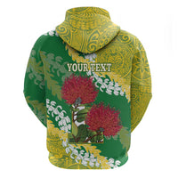 Personalized Leilehua Hawaii High School Zip Hoodie Puakenikeni Lei Hawaiian Pattern LT14 - Polynesian Pride