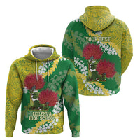 Personalized Leilehua Hawaii High School Zip Hoodie Puakenikeni Lei Hawaiian Pattern LT14 - Polynesian Pride