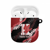 Personalized Kalani Hawaii High School AirPods Case Puakenikeni Lei Hawaiian Pattern LT14 Red - Polynesian Pride