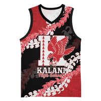 Personalized Kalani Hawaii High School Basketball Jersey Puakenikeni Lei Hawaiian Pattern LT14 Unisex Red - Polynesian Pride