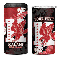 Personalized Kalani Hawaii High School 4 in 1 Can Cooler Tumbler Puakenikeni Lei Hawaiian Pattern - Polynesian Pride
