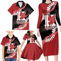 Personalized Kalani Hawaii High School Family Matching Long Sleeve Bodycon Dress and Hawaiian Shirt Puakenikeni Lei Hawaiian Pattern - Polynesian Pride