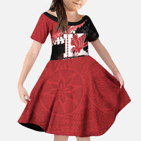 Personalized Kalani Hawaii High School Family Matching Off The Shoulder Long Sleeve Dress and Hawaiian Shirt Puakenikeni Lei Hawaiian Pattern - Polynesian Pride