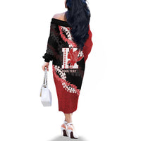 Personalized Kalani Hawaii High School Family Matching Off The Shoulder Long Sleeve Dress and Hawaiian Shirt Puakenikeni Lei Hawaiian Pattern - Polynesian Pride