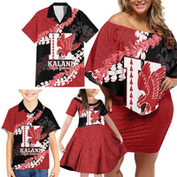 Personalized Kalani Hawaii High School Family Matching Off Shoulder Short Dress and Hawaiian Shirt Puakenikeni Lei Hawaiian Pattern - Polynesian Pride