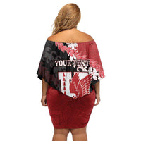 Personalized Kalani Hawaii High School Family Matching Off Shoulder Short Dress and Hawaiian Shirt Puakenikeni Lei Hawaiian Pattern - Polynesian Pride