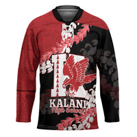 Personalized Kalani Hawaii High School Hockey Jersey Puakenikeni Lei Hawaiian Pattern - Polynesian Pride