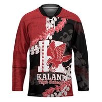 Personalized Kalani Hawaii High School Hockey Jersey Puakenikeni Lei Hawaiian Pattern LT14 Unisex Red - Polynesian Pride