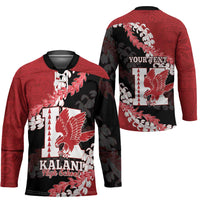 Personalized Kalani Hawaii High School Hockey Jersey Puakenikeni Lei Hawaiian Pattern LT14 - Polynesian Pride