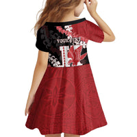 Personalized Kalani Hawaii High School Kid Short Sleeve Dress Puakenikeni Lei Hawaiian Pattern LT14 - Polynesian Pride