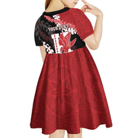 Personalized Kalani Hawaii High School Kid Short Sleeve Dress Puakenikeni Lei Hawaiian Pattern LT14 - Polynesian Pride