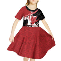 Personalized Kalani Hawaii High School Kid Short Sleeve Dress Puakenikeni Lei Hawaiian Pattern LT14 - Polynesian Pride