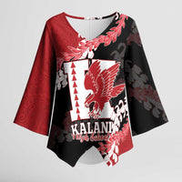 Personalized Kalani Hawaii High School Kimono Sleeve Blouse Puakenikeni Lei Hawaiian Pattern LT14 Female Red - Polynesian Pride