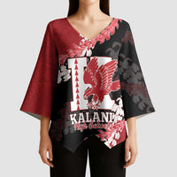 Personalized Kalani Hawaii High School Kimono Sleeve Blouse Puakenikeni Lei Hawaiian Pattern LT14 - Polynesian Pride