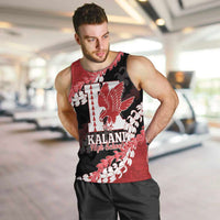 Personalized Kalani Hawaii High School Men Tank Top Puakenikeni Lei Hawaiian Pattern LT14 Red - Polynesian Pride