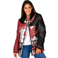 Personalized Kalani Hawaii High School Padded Jacket Puakenikeni Lei Hawaiian Pattern LT14 Women Red - Polynesian Pride