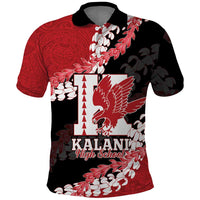 Personalized Kalani Hawaii High School Polo Shirt Puakenikeni Lei Hawaiian Pattern LT14 Red - Polynesian Pride