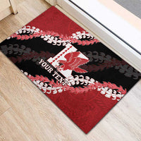 Personalized Kalani Hawaii High School Rubber Doormat Puakenikeni Lei Hawaiian Pattern LT14 - Polynesian Pride