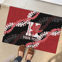 Personalized Kalani Hawaii High School Rubber Doormat Puakenikeni Lei Hawaiian Pattern LT14 - Polynesian Pride