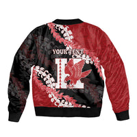 Personalized Kalani Hawaii High School Sleeve Zip Bomber Jacket Puakenikeni Lei Hawaiian Pattern - Polynesian Pride