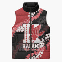 Personalized Kalani Hawaii High School Sleeveless Puffer Jacket Puakenikeni Lei Hawaiian Pattern LT14 Unisex Red - Polynesian Pride