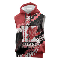 Personalized Kalani Hawaii High School Sleeveless Zip Hoodie Puakenikeni Lei Hawaiian Pattern LT14 Red - Polynesian Pride