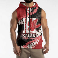 Personalized Kalani Hawaii High School Sleeveless Zip Hoodie Puakenikeni Lei Hawaiian Pattern LT14 - Polynesian Pride