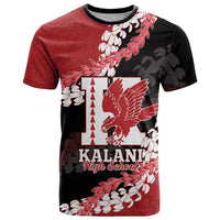 Personalized Kalani Hawaii High School T Shirt Puakenikeni Lei Hawaiian Pattern LT14 Red - Polynesian Pride