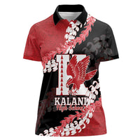Personalized Kalani Hawaii High School Women Polo Shirt Puakenikeni Lei Hawaiian Pattern LT14 Female Red - Polynesian Pride