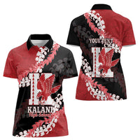 Personalized Kalani Hawaii High School Women Polo Shirt Puakenikeni Lei Hawaiian Pattern LT14 - Polynesian Pride