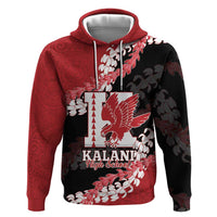 Personalized Kalani Hawaii High School Zip Hoodie Puakenikeni Lei Hawaiian Pattern LT14 Pullover Hoodie Red - Polynesian Pride