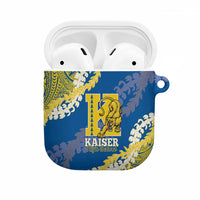 Kaiser Hawaii High School AirPods Case Puakenikeni Lei Hawaiian Pattern LT14 Blue - Polynesian Pride