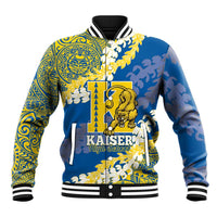Personalized Kaiser Hawaii High School Baseball Jacket Puakenikeni Lei Hawaiian Pattern - Polynesian Pride
