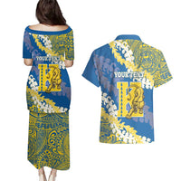 Personalized Kaiser Hawaii High School Couples Matching Puletasi and Hawaiian Shirt Puakenikeni Lei Hawaiian Pattern LT14 - Polynesian Pride