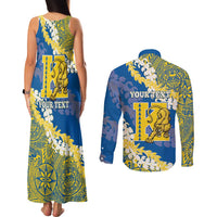 Personalized Kaiser Hawaii High School Couples Matching Tank Maxi Dress and Long Sleeve Button Shirt Puakenikeni Lei Hawaiian Pattern - Polynesian Pride