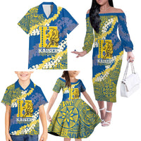 Personalized Kaiser Hawaii High School Family Matching Off The Shoulder Long Sleeve Dress and Hawaiian Shirt Puakenikeni Lei Hawaiian Pattern - Polynesian Pride