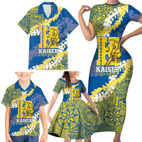 Personalized Kaiser Hawaii High School Family Matching Short Sleeve Bodycon Dress and Hawaiian Shirt Puakenikeni Lei Hawaiian Pattern - Polynesian Pride