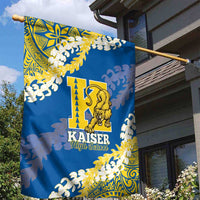 Kaiser Hawaii High School Garden Flag Puakenikeni Lei Hawaiian Pattern - Polynesian Pride