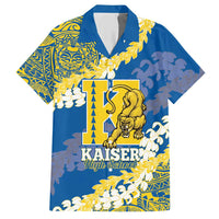 Personalized Kaiser Hawaii High School Hawaiian Shirt Puakenikeni Lei Hawaiian Pattern LT14 Blue - Polynesian Pride