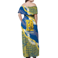 Personalized Kaiser Hawaii High School Off Shoulder Maxi Dress Puakenikeni Lei Hawaiian Pattern - Polynesian Pride