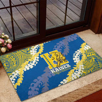 Kaiser Hawaii High School Rubber Doormat Puakenikeni Lei Hawaiian Pattern - Polynesian Pride