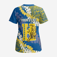 Personalized Kaiser Hawaii High School Scrub Top Puakenikeni Lei Hawaiian Pattern - Polynesian Pride