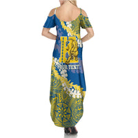 Personalized Kaiser Hawaii High School Summer Maxi Dress Puakenikeni Lei Hawaiian Pattern LT14 - Polynesian Pride