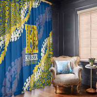Kaiser Hawaii High School Window Curtain Puakenikeni Lei Hawaiian Pattern - Polynesian Pride
