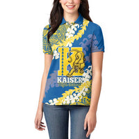 Personalized Kaiser Hawaii High School Women Polo Shirt Puakenikeni Lei Hawaiian Pattern LT14 - Polynesian Pride