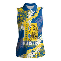 Personalized Kaiser Hawaii High School Women Sleeveless Polo Shirt Puakenikeni Lei Hawaiian Pattern - Polynesian Pride