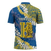 Personalized Kaiser Hawaii High School Zipper Polo Shirt Puakenikeni Lei Hawaiian Pattern LT14 - Polynesian Pride