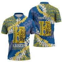Personalized Kaiser Hawaii High School Zipper Polo Shirt Puakenikeni Lei Hawaiian Pattern LT14 - Polynesian Pride