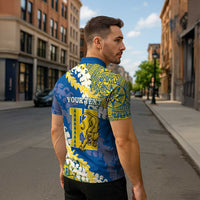 Personalized Kaiser Hawaii High School Zipper Polo Shirt Puakenikeni Lei Hawaiian Pattern - Polynesian Pride