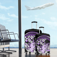Purple Polynesian Luggage Cover Hammerhead Shark Tattoo Royal Plumeria Gradient Vibes LT14 - Polynesian Pride